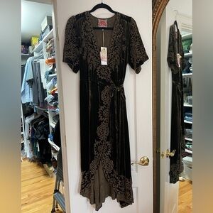 Johnny Was Velvet wrap dress